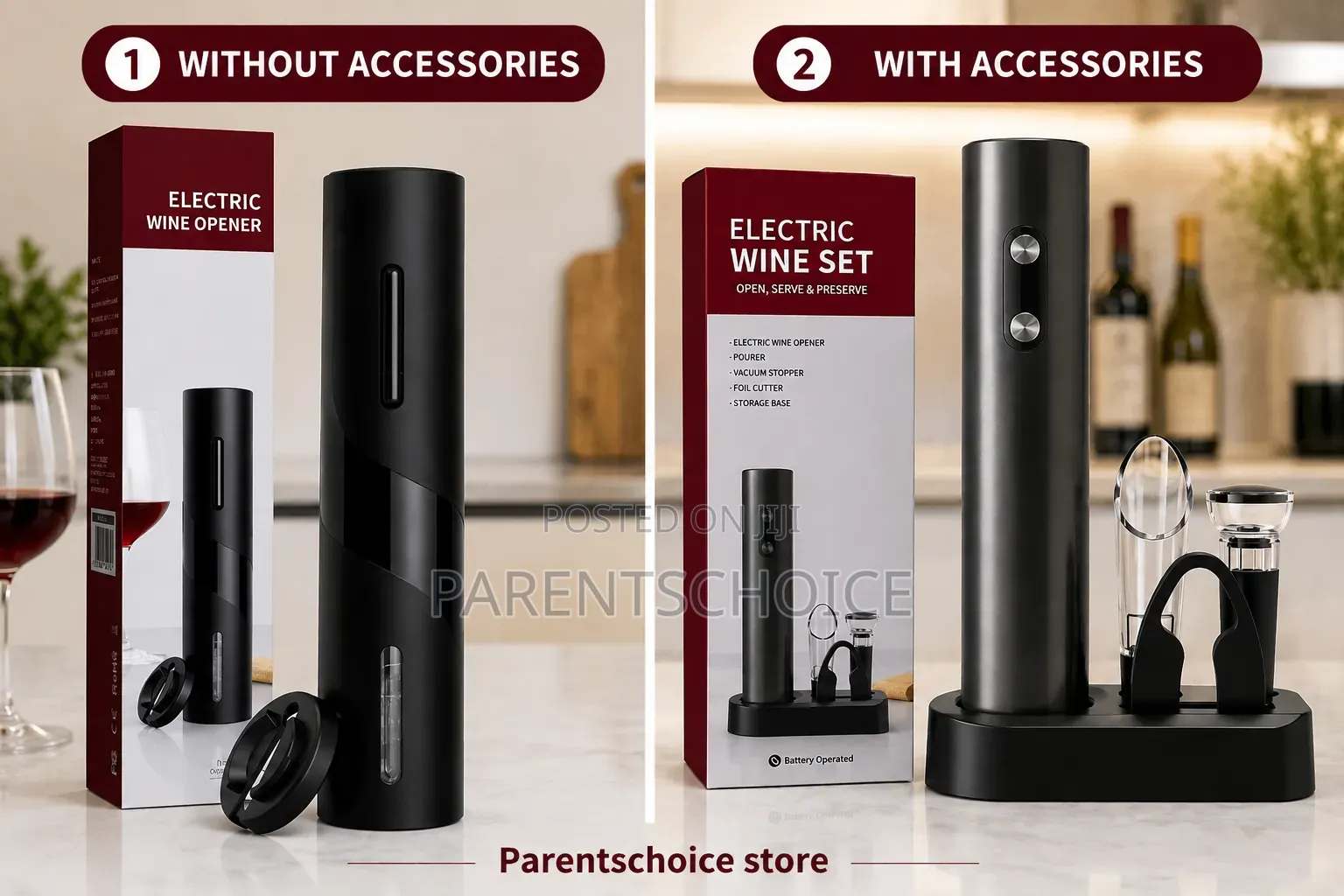 Electric Wine Opener – Available With or Without Accessories