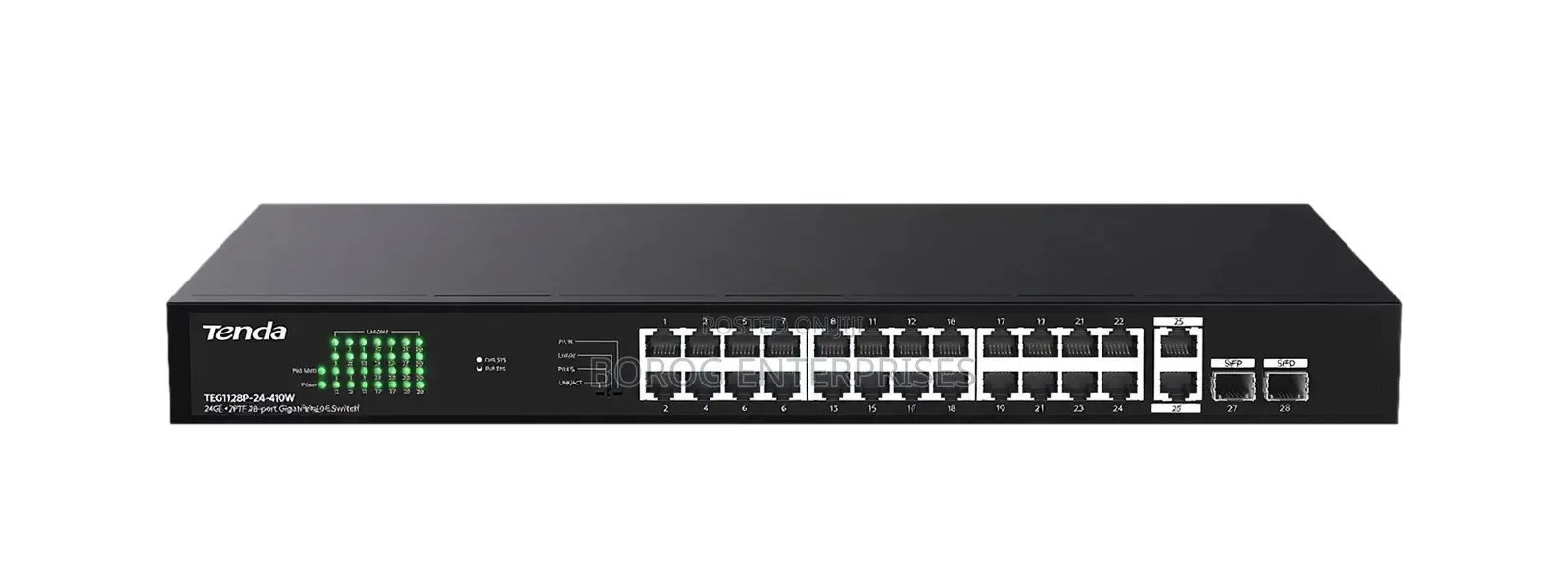 Tenda 26GE+2SFP Ethernet Switch With 24-Port PoE-TEG1128P-24-410W