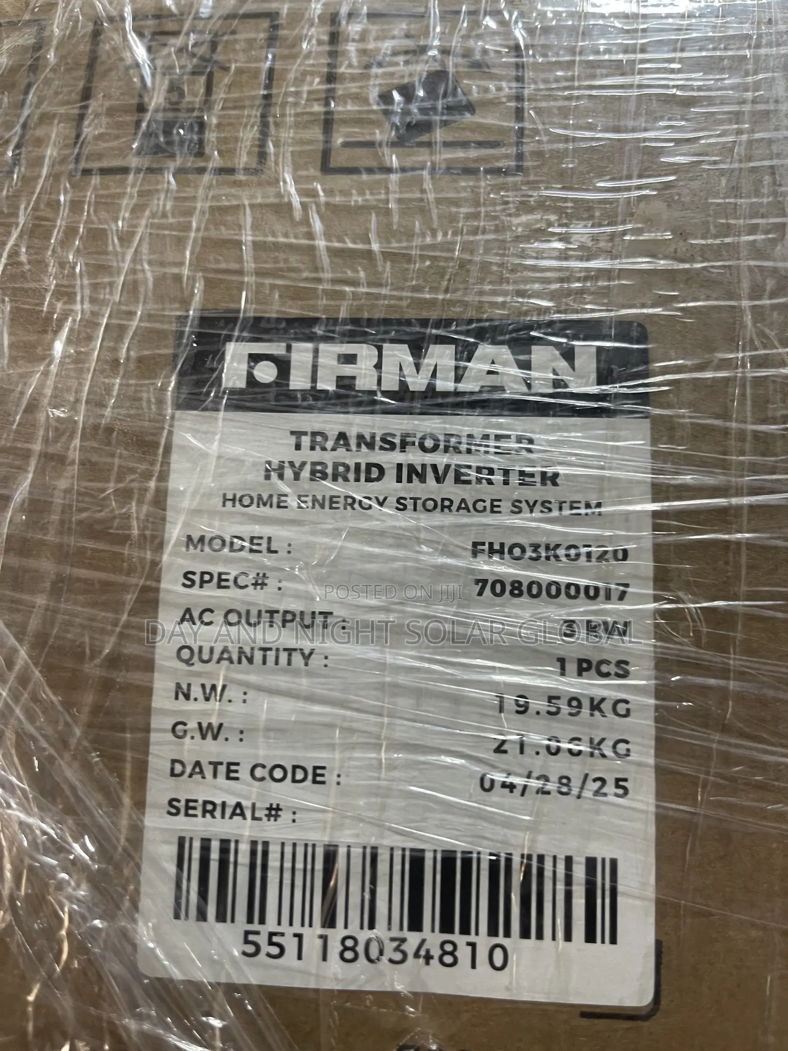3kva Firman Hybrid Solar Inverter 24v