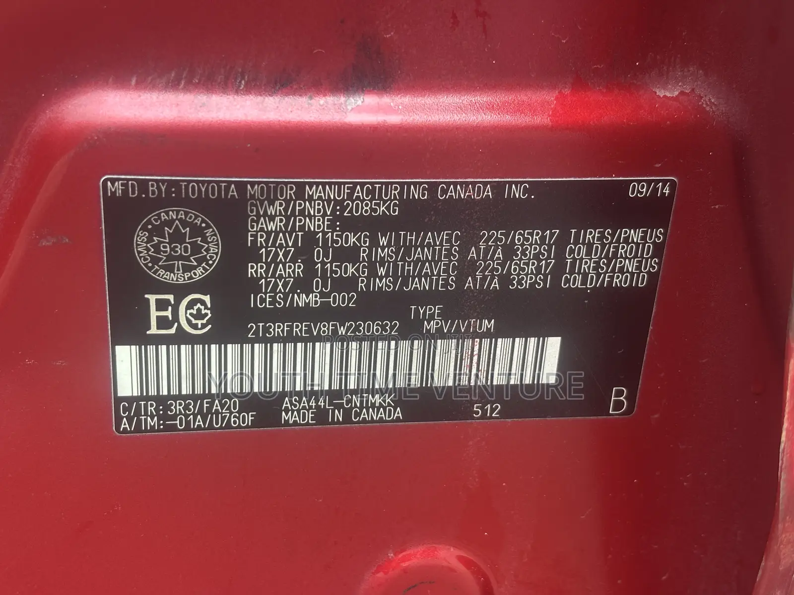 Toyota RAV4 LE 4dr SUV (2.5L 4cyl 6A) 2015 Red