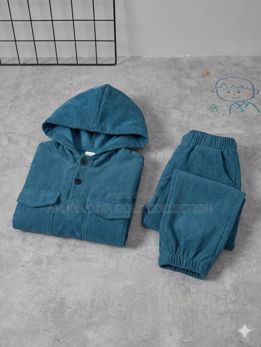 Toddler Boys Corduroy Hoodie and Pants Set