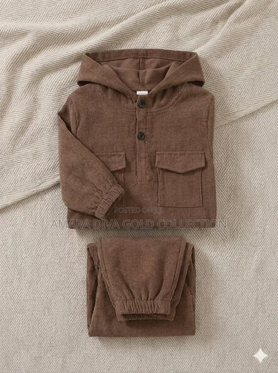 Toddler Boys Corduroy Hoodie and Pants Set