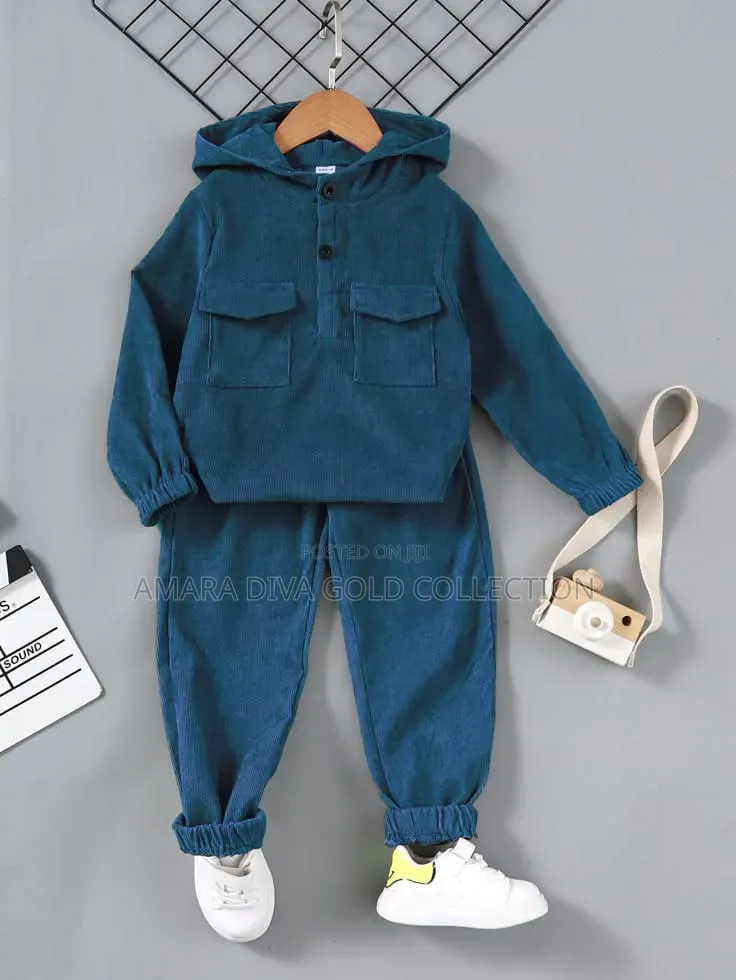 Toddler Boys Corduroy Hoodie and Pants Set