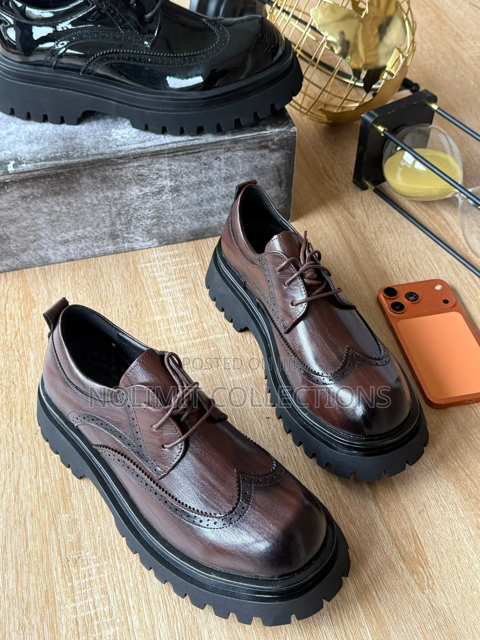 Men's Chunky Derby Shoes With Rugged Platform Soles