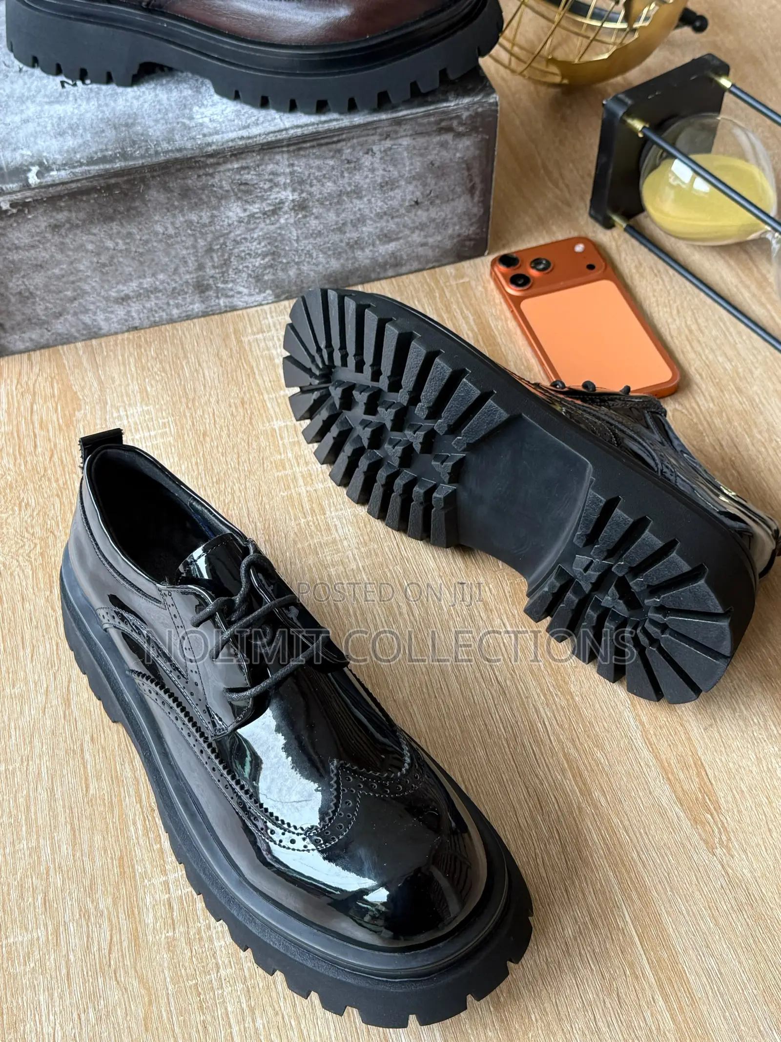 Men's Chunky Derby Shoes With Rugged Platform Soles