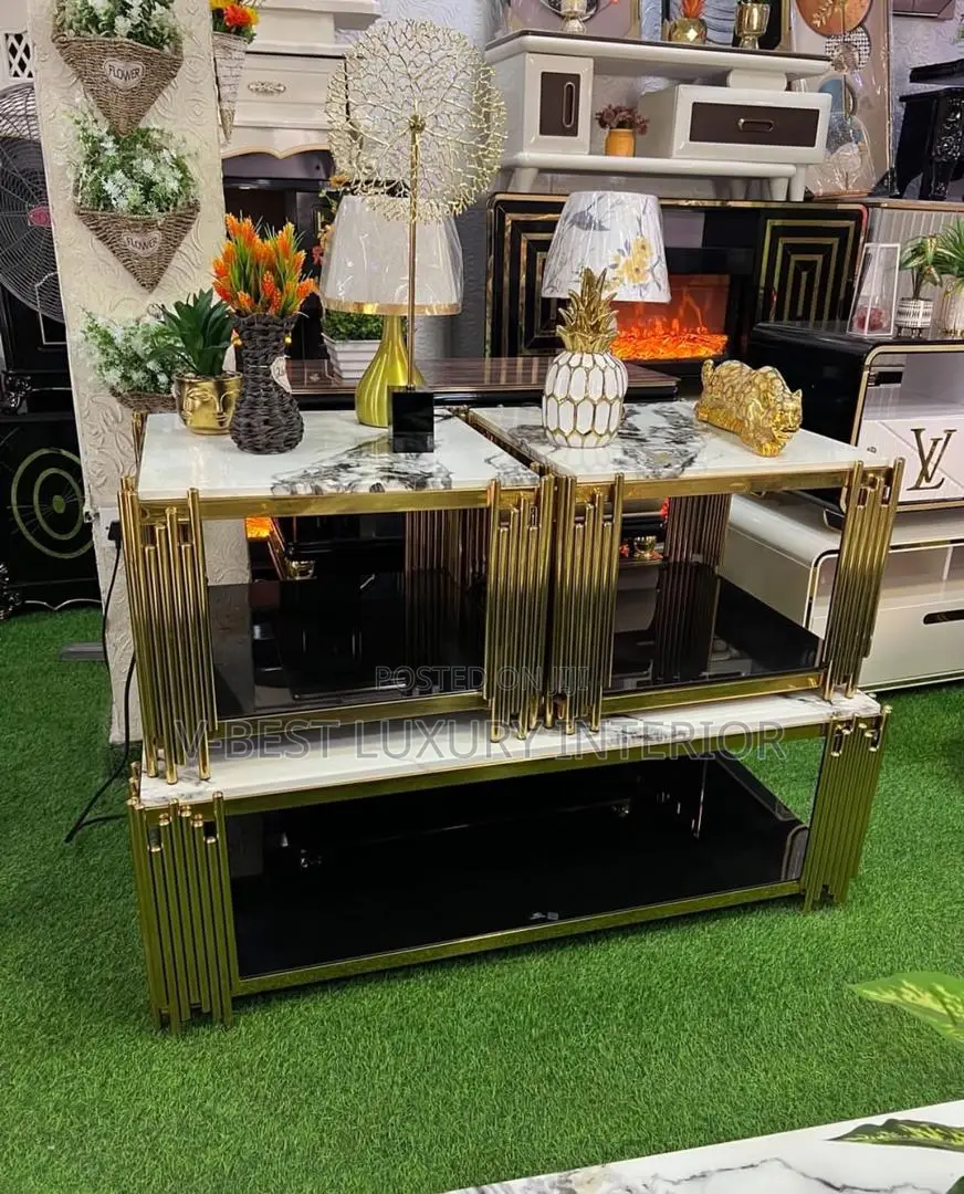3-in-1 Marble Centre Table Set – Luxury Design for Modern Living