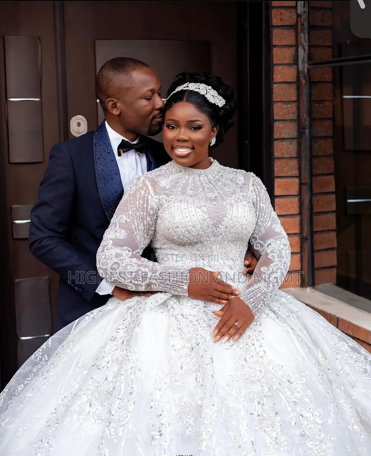 Crystal-Embellished Ballgown and Sequin-Lapel Tuxedo