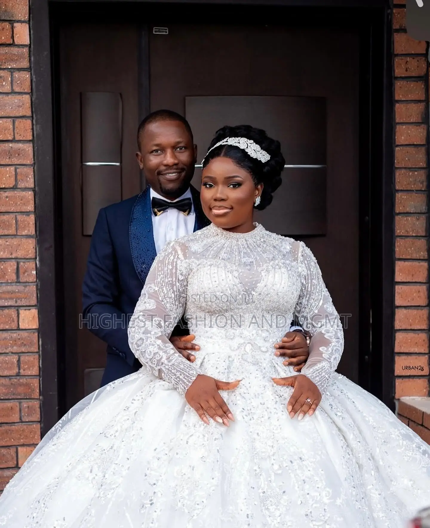 Crystal-Embellished Ballgown and Sequin-Lapel Tuxedo