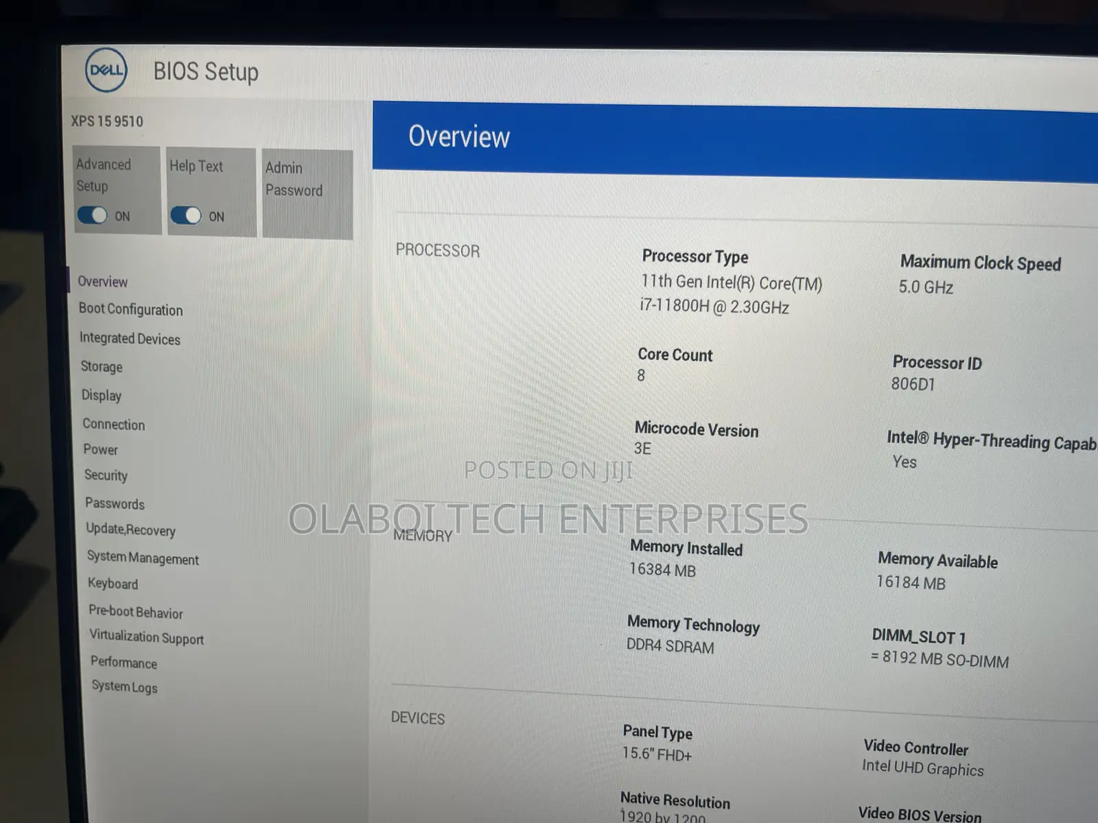 Laptop Dell XPS 15 9510 16GB Intel Core i7 SSD 512GB