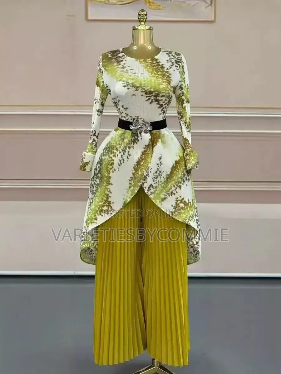 Becky Miyaki Gown and Sunray Palazzo Trouser