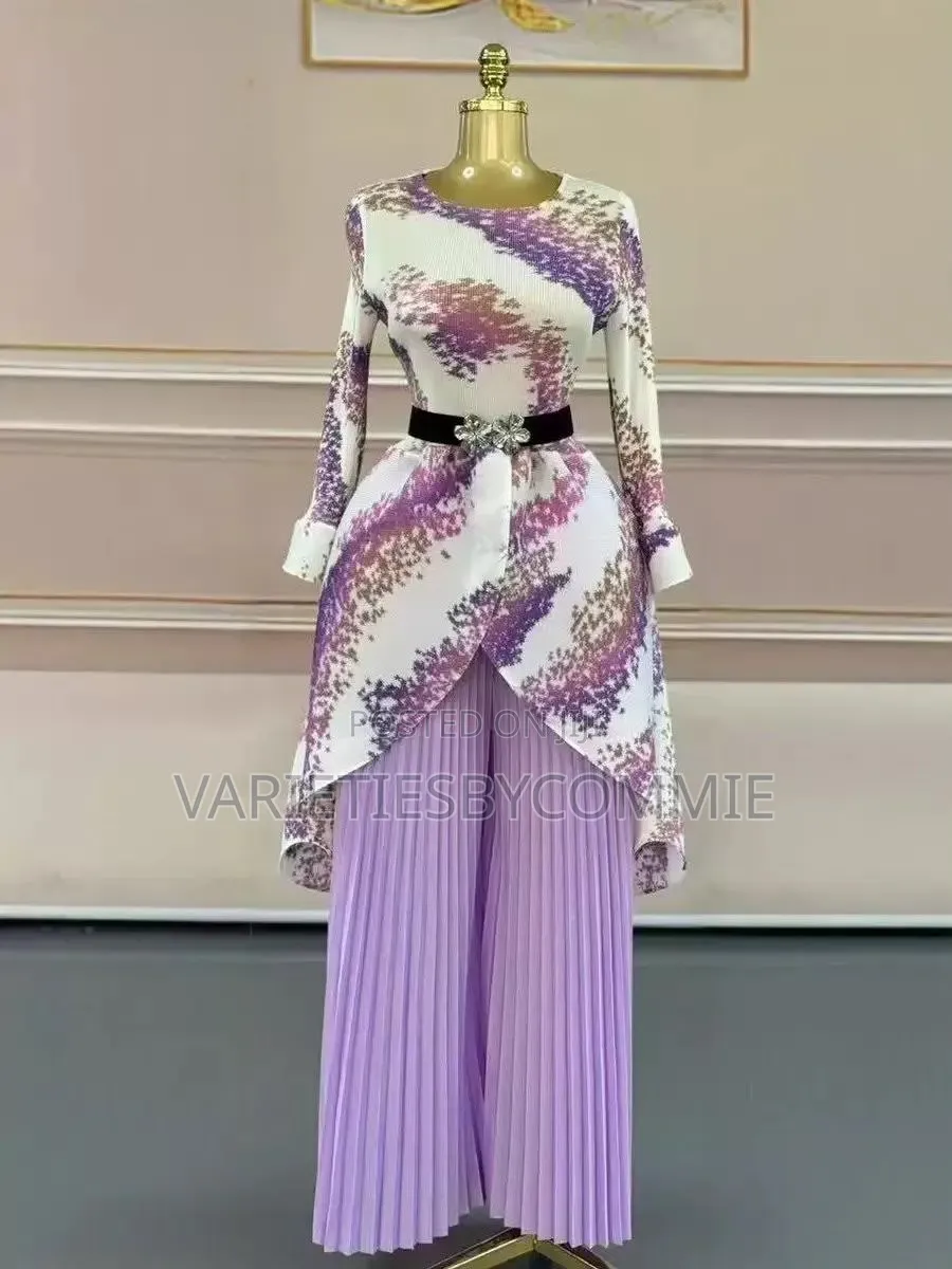 Becky Miyaki Gown and Sunray Palazzo Trouser