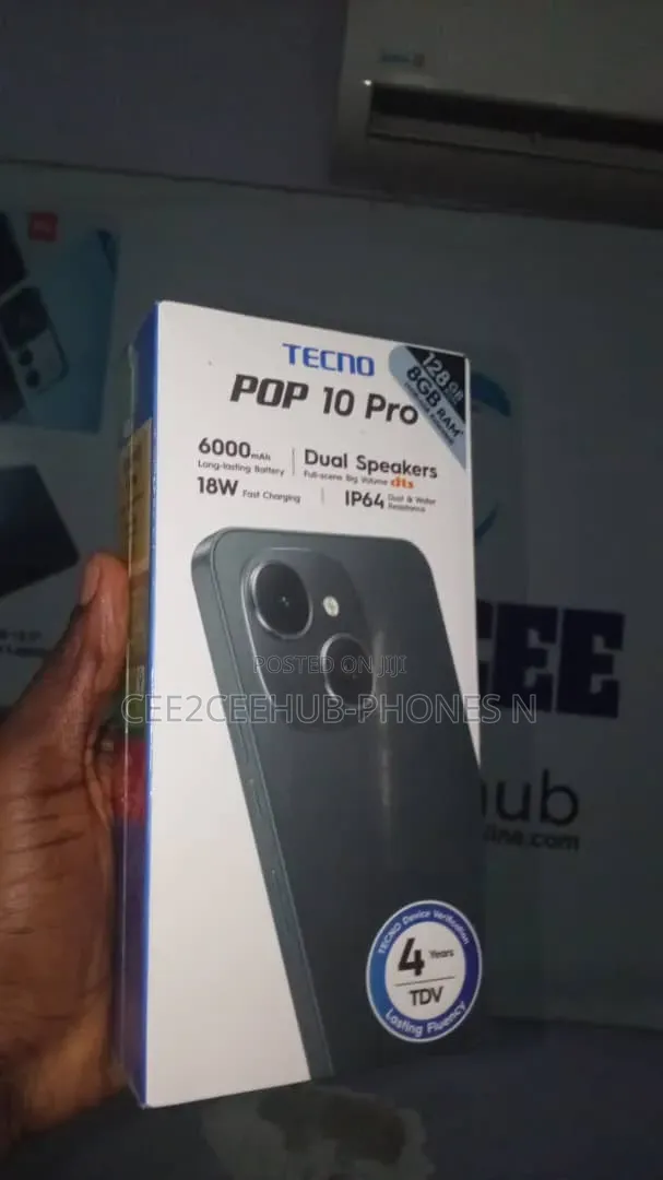 New Tecno Pop 10 Pro 128 GB Black