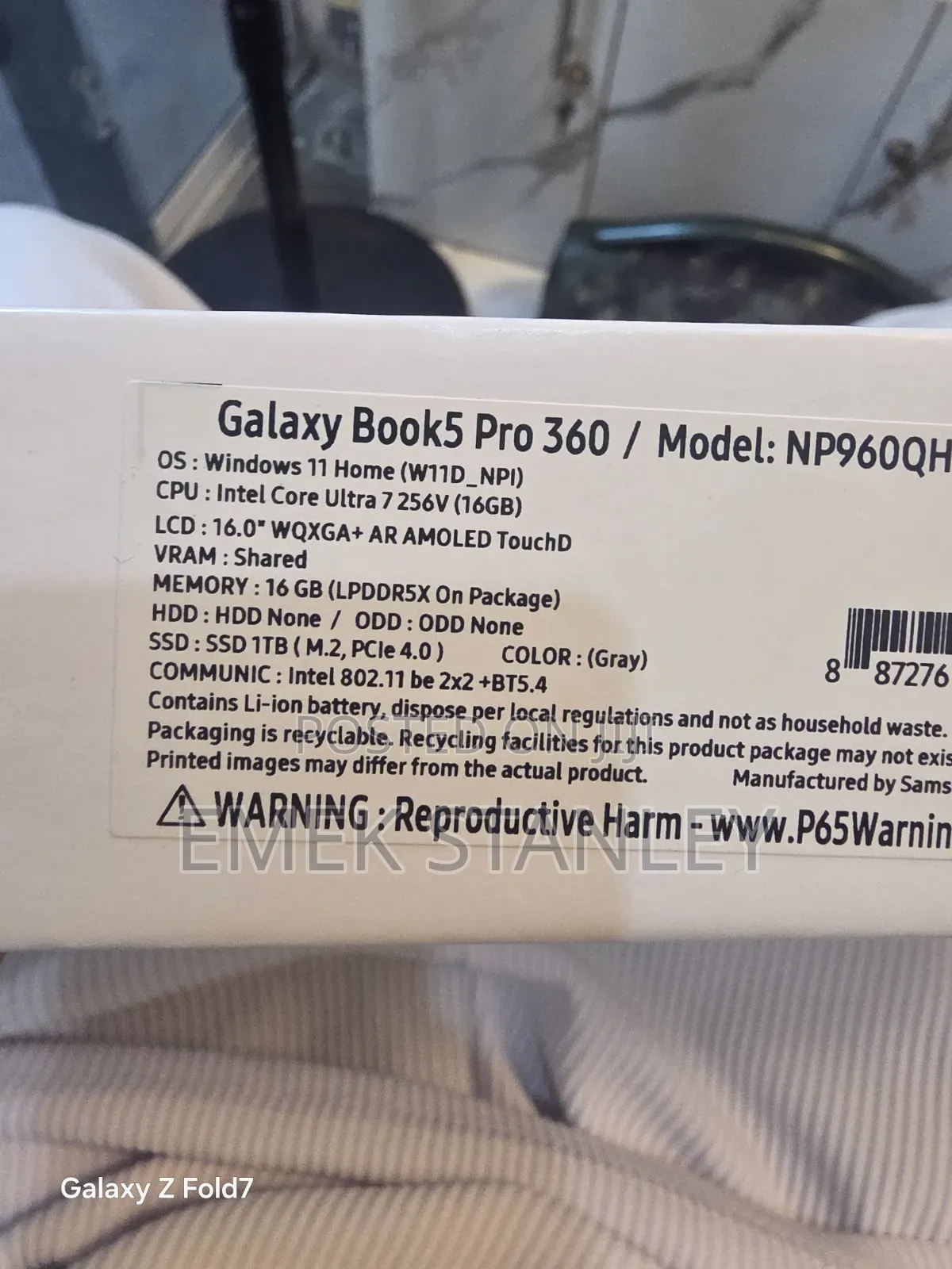 New Laptop Samsung Galaxy Book5 Pro 16GB Intel Core Ultra 7 SSD 1T