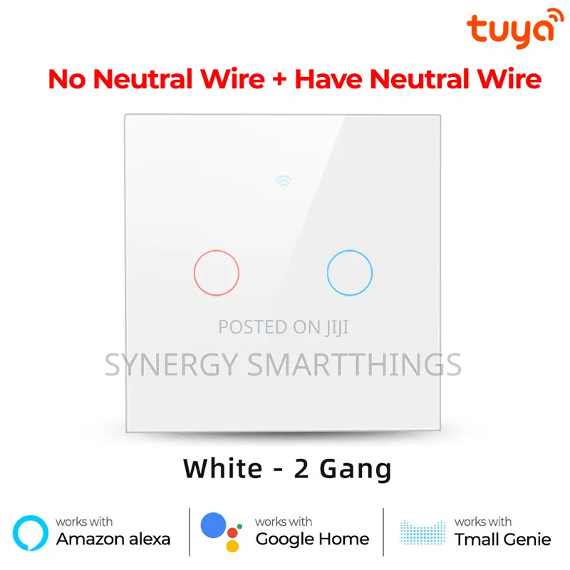 Tuya Zigbee Touch Smart 2 Gang Switch White Color