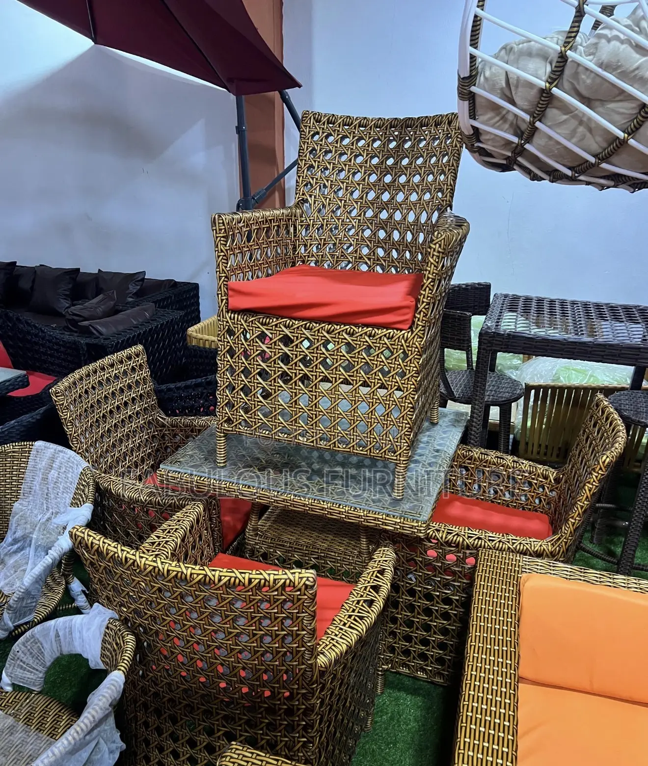 Rattan Outdoor Set, With 4 Seats Available as Seen