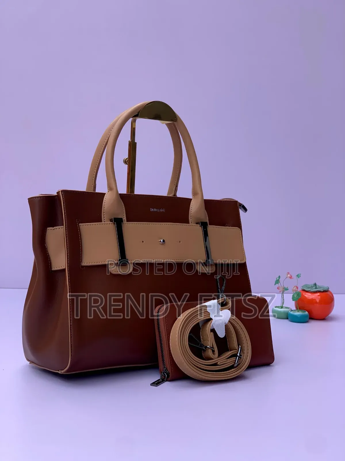 Brand New 3-in-1 Holley.vivi Luxury Tote Bag Set + Wallet + Strap