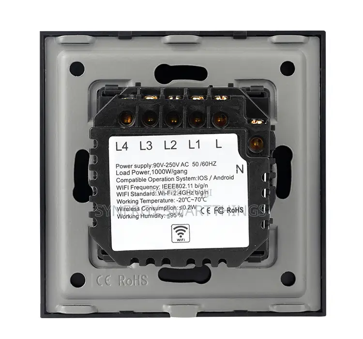 Tuya Zigbee Touch Smart 4 Gang Switch White Color
