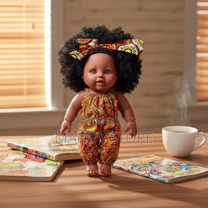 Black Afro-Hair Cartoon Model Toy Baby Doll
