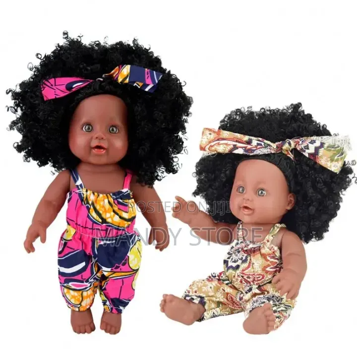 Black Afro-Hair Cartoon Model Toy Baby Doll