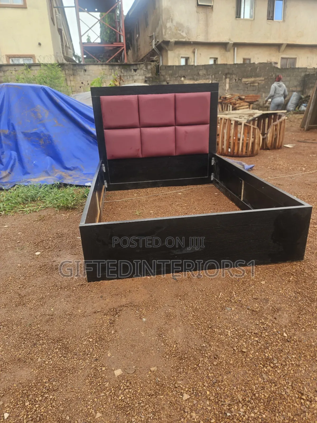 4x6 Wooden Bedframe (Hdf) With 1 Cupboard Available for Pick Ups