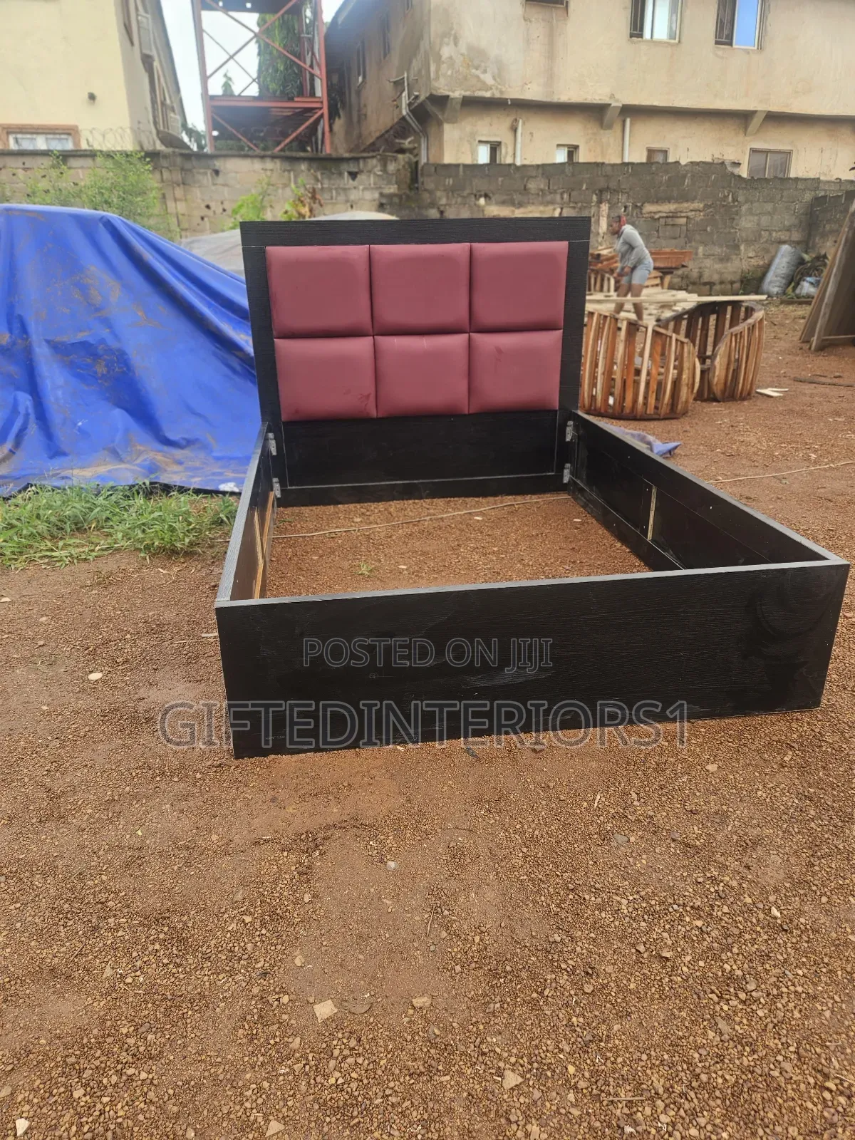 4x6 Wooden Bedframe (Hdf) With 1 Cupboard Available for Pick Ups