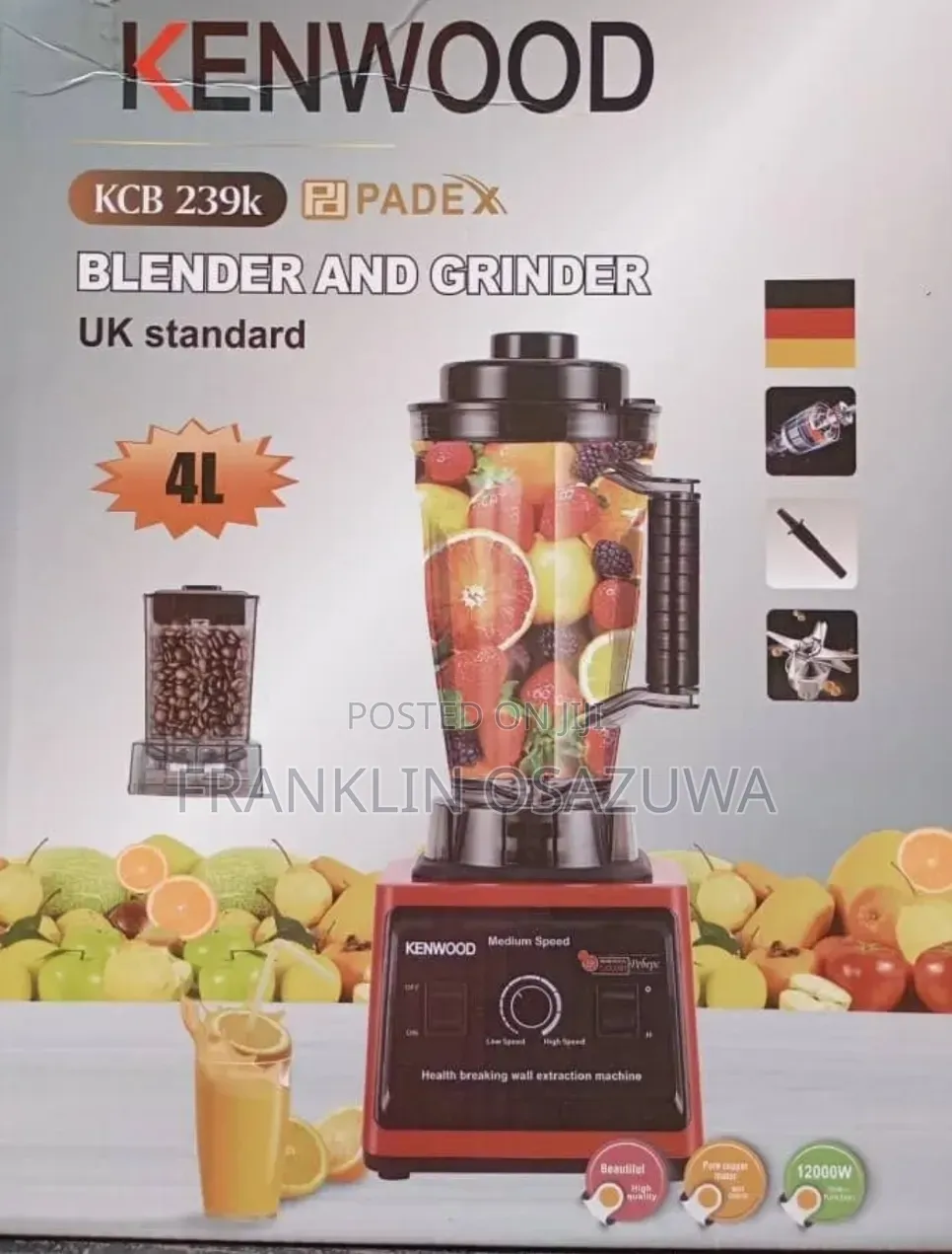 Kenwood 4L Commercial Blender Crusher KC-241B – 8 Blades