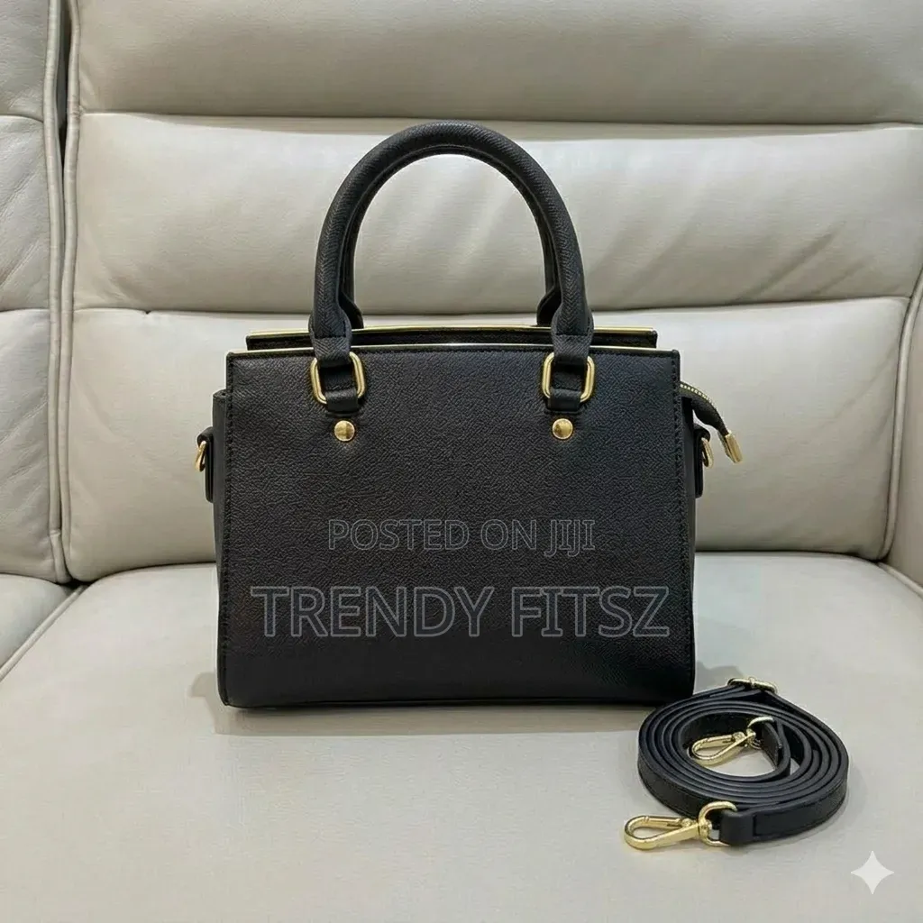Luxury Midi Tote Bag With Strap | 2-in-1 Handbag | Black, Brown