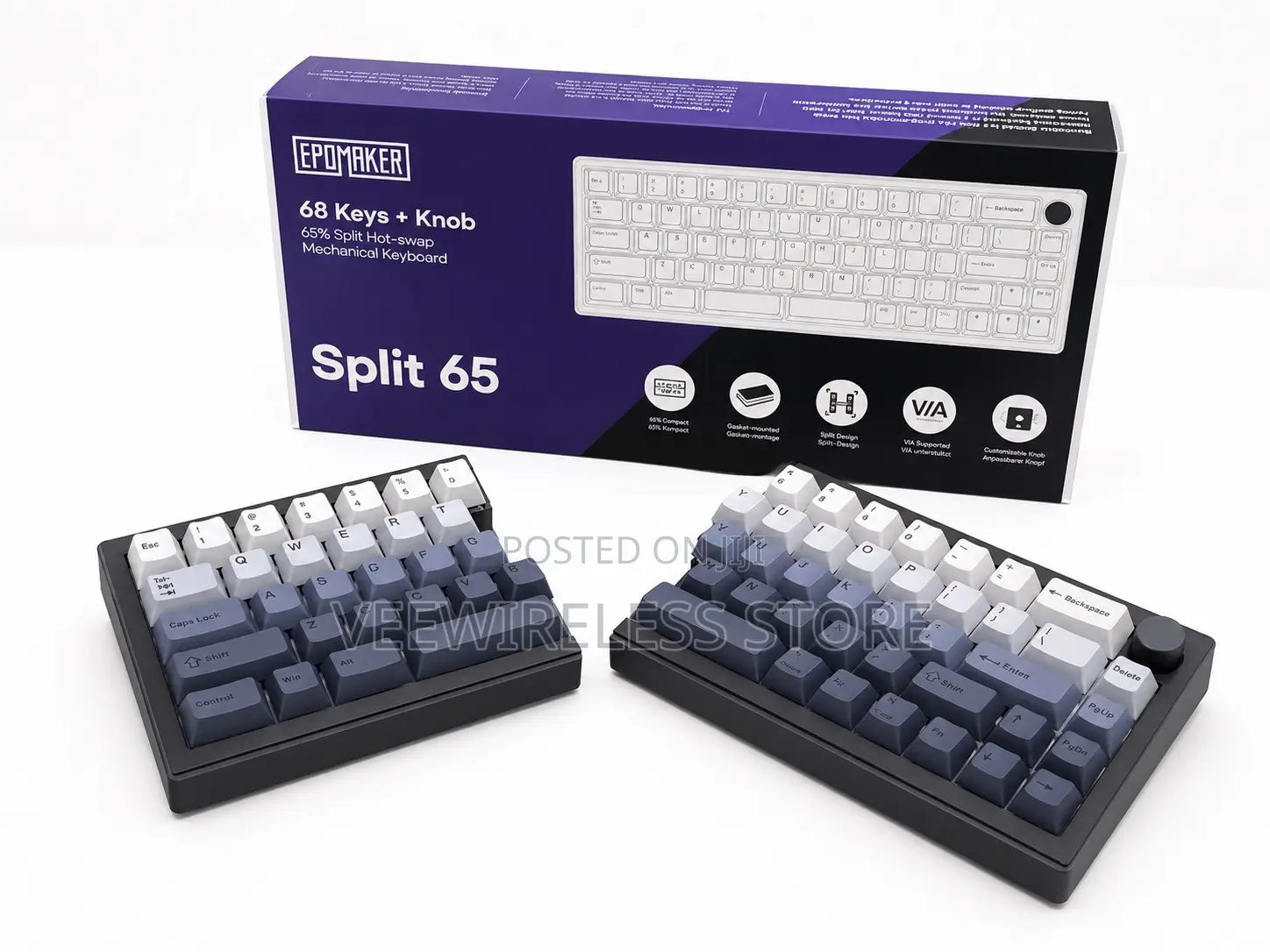 Epomaker Split65 QMK/via Wireless Mechanical Keyboard