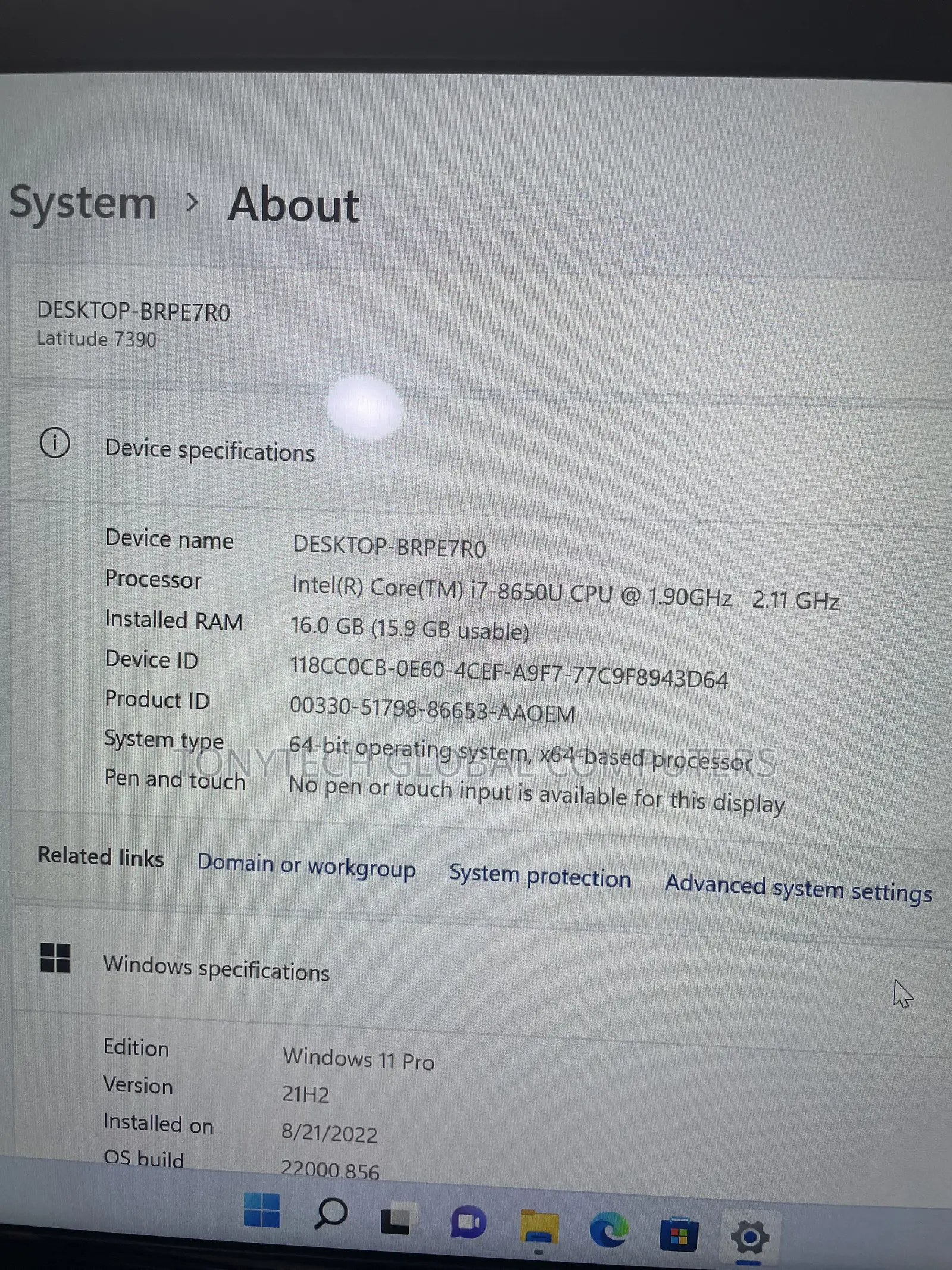 Laptop Dell Latitude 7390 16GB Intel Core Ultra 7 SSD 256GB