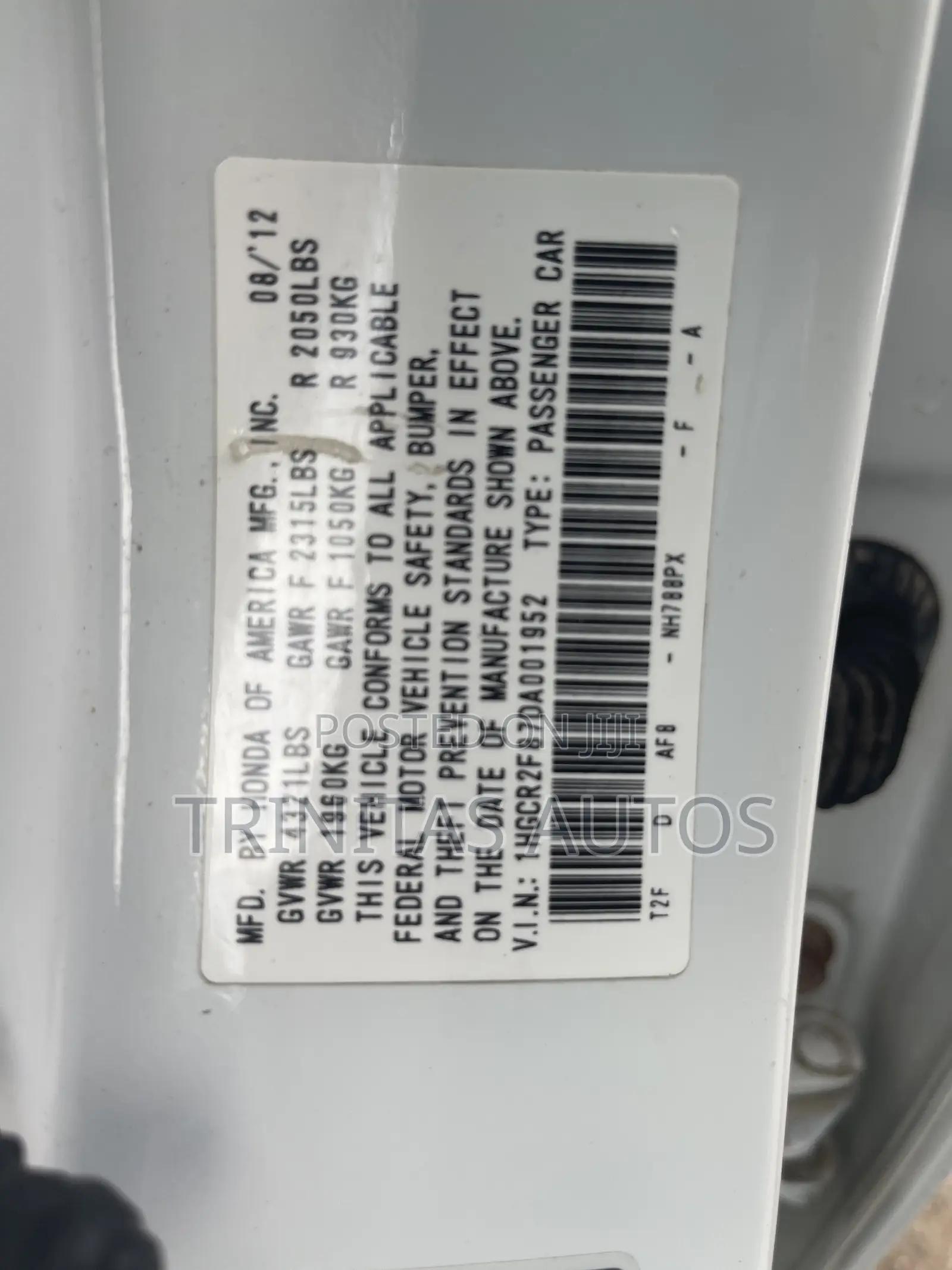 Honda Accord EX-L 4dr Sedan w/Navigation (2.4L 4cyl CVT) 2014 White
