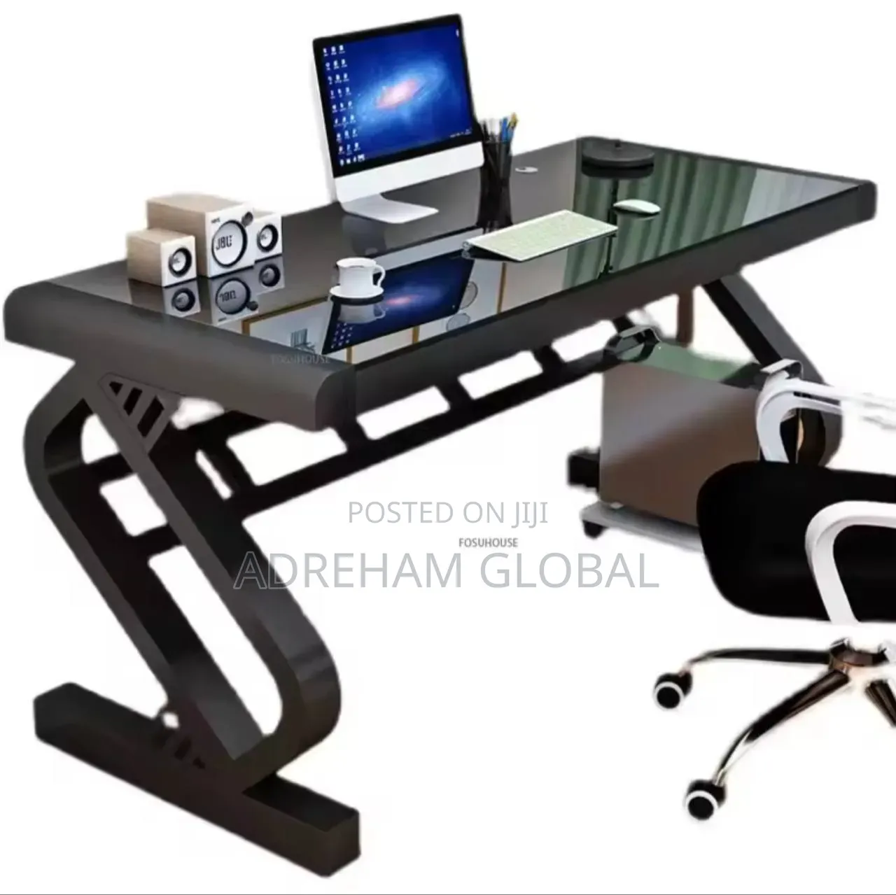 Modern Bedroom Student Study Desk Desktop Computer Desk Tempered Glass