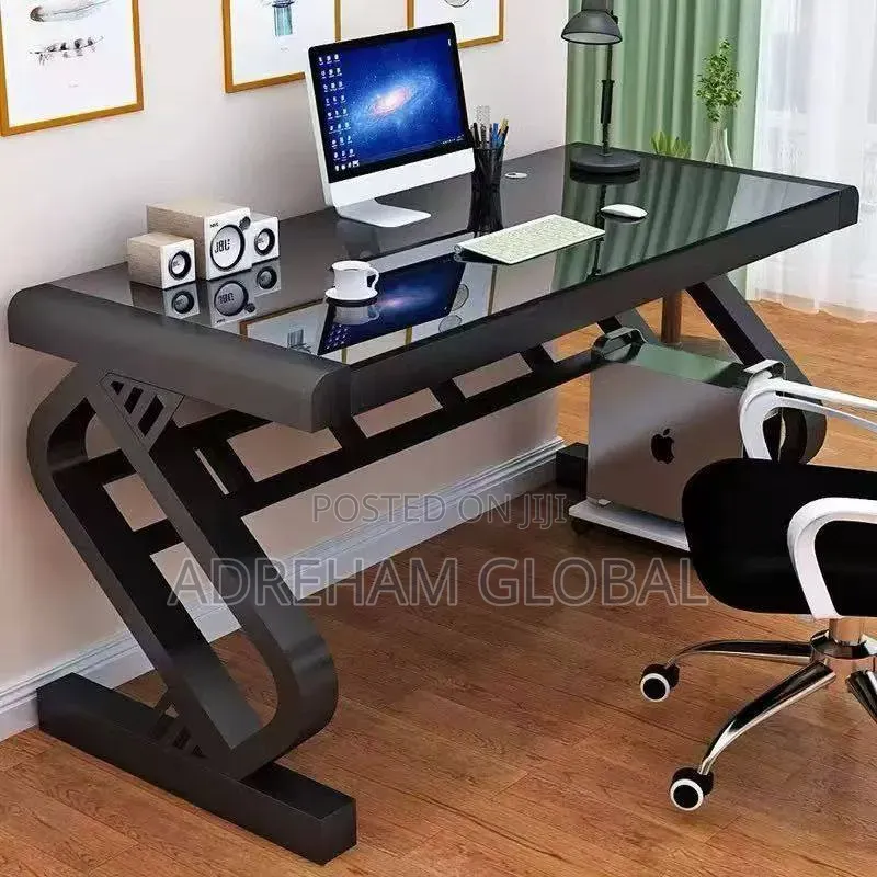 Modern Bedroom Student Study Desk Desktop Computer Desk Tempered Glass