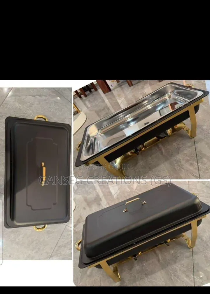 Premium 11L Black/Gold Buffet Food Warmer (Full Demarcated Options)