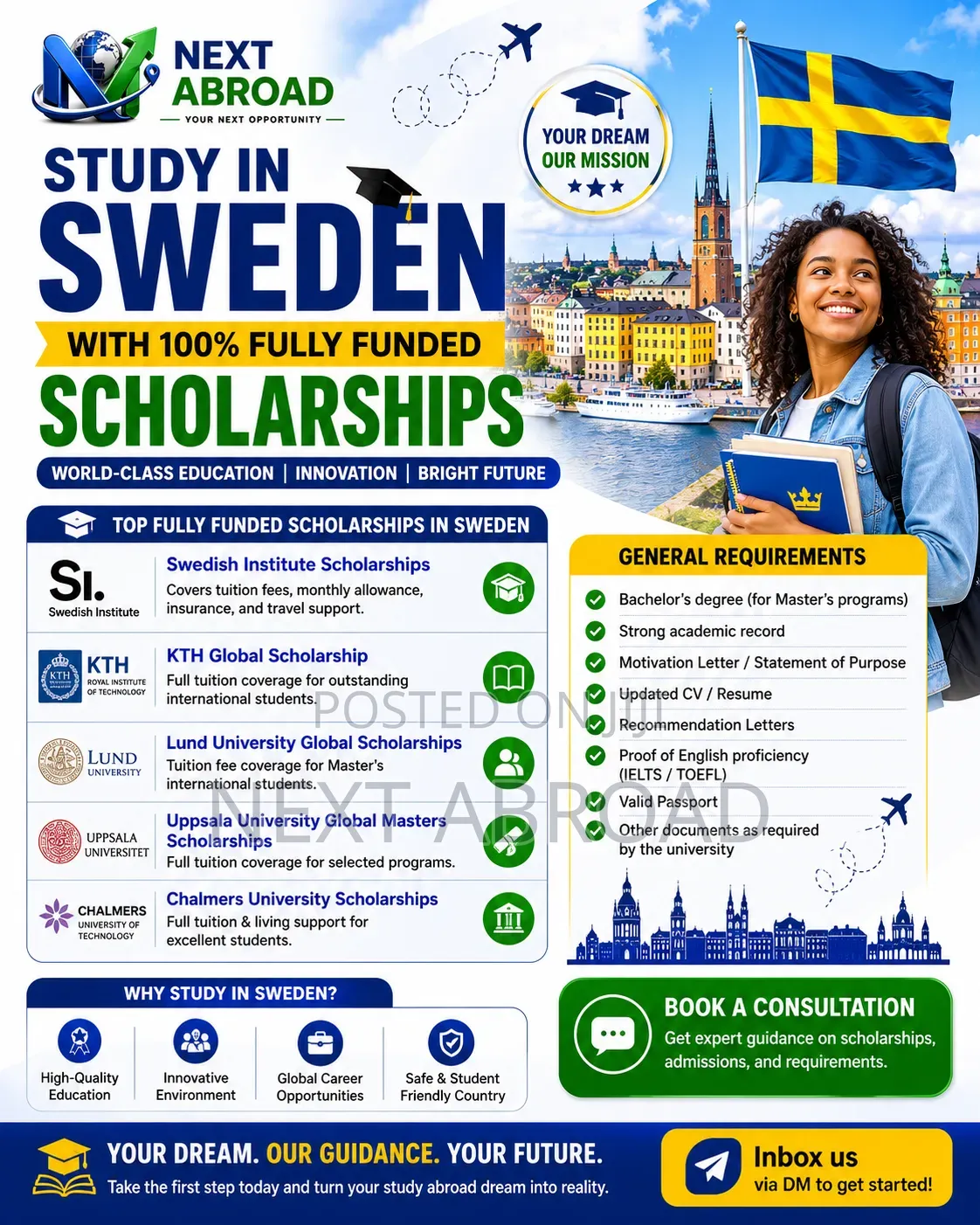 Study in Sweden With 100% Fully Funded