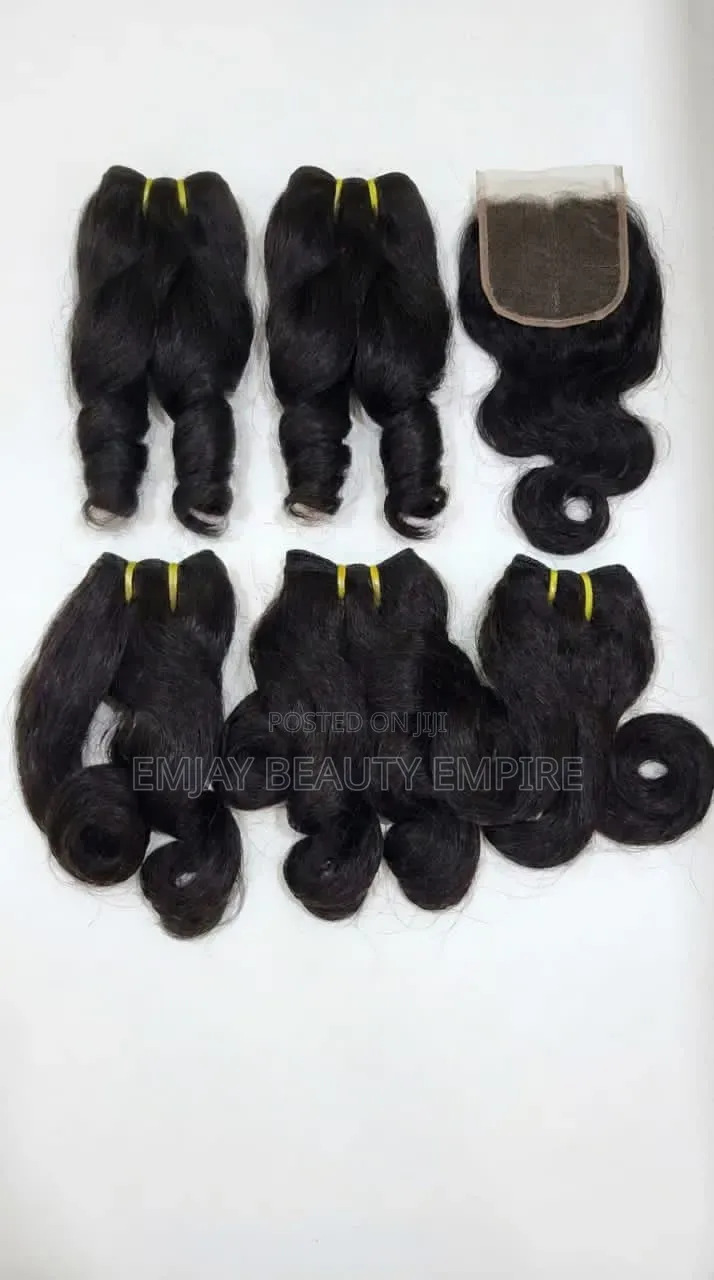 Wave and Straight With Bounce Hair Bundles With Closure