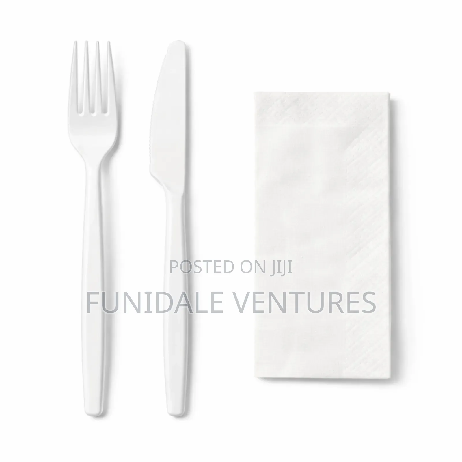 50pcs Individually Wrapped Cutlery - Fork, Knife and Serviette