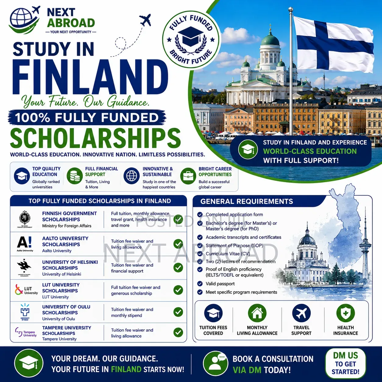Study in Finland 100% Fully Funded Scholarships