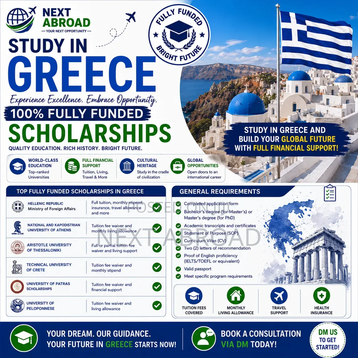 Study in Greece 100% Fully Funded Scholarships