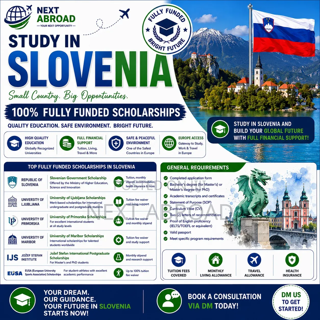 Study in Slovenia 100% Fully Funded Scholarships