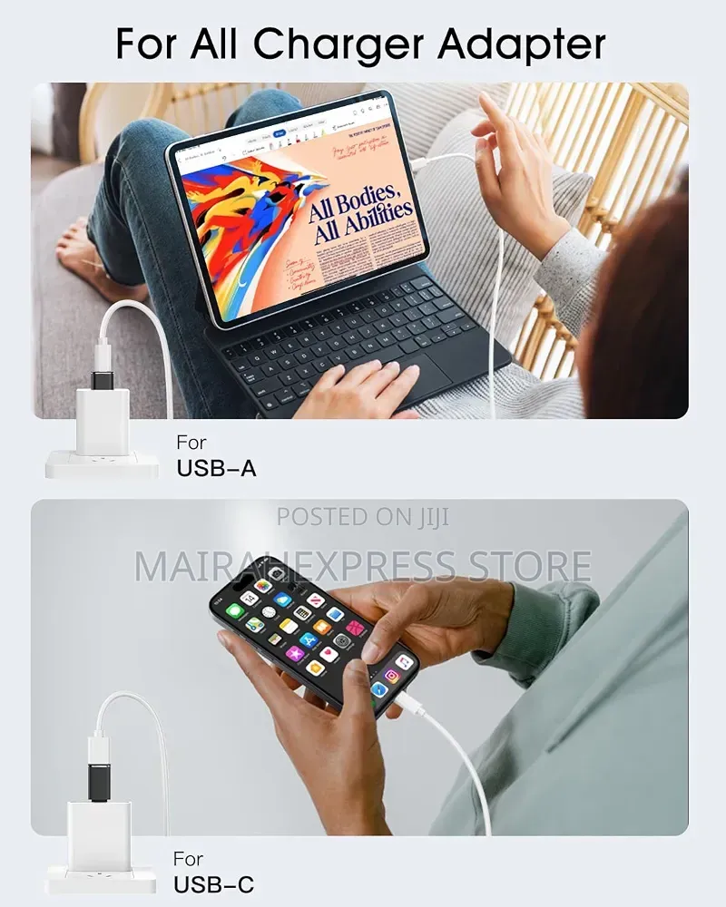 8-Piece Set of USB to USB-C Adapters for Charging and Data Transfer.
