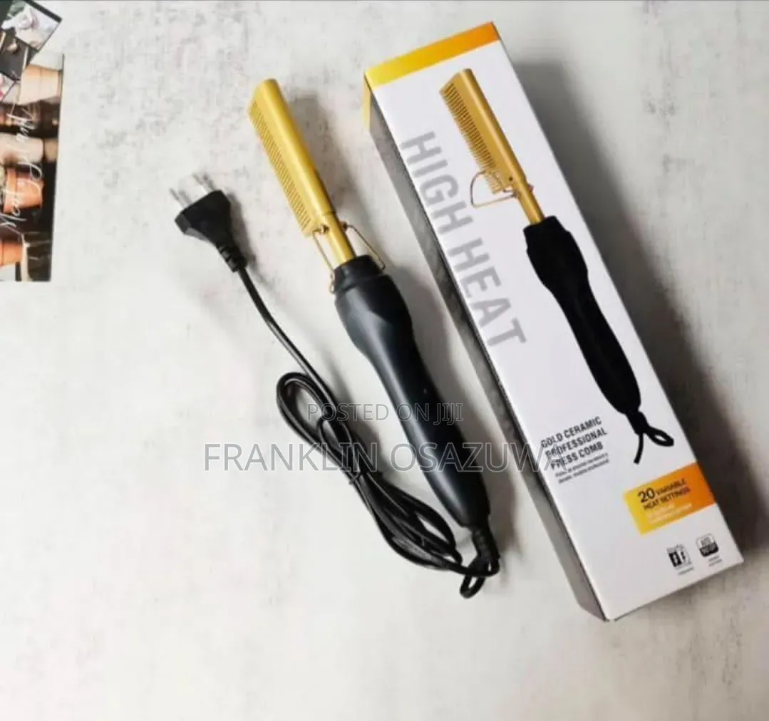 Professional Gold Ceramic Electric Hot Comb Hair Straightener