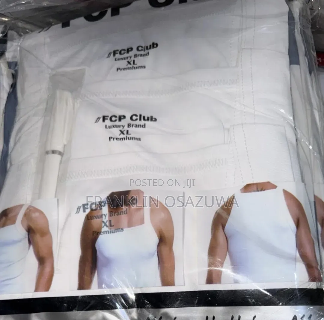 Shallipopi Style Men's White Ribbed Singlet (3-in-1 Pack)
