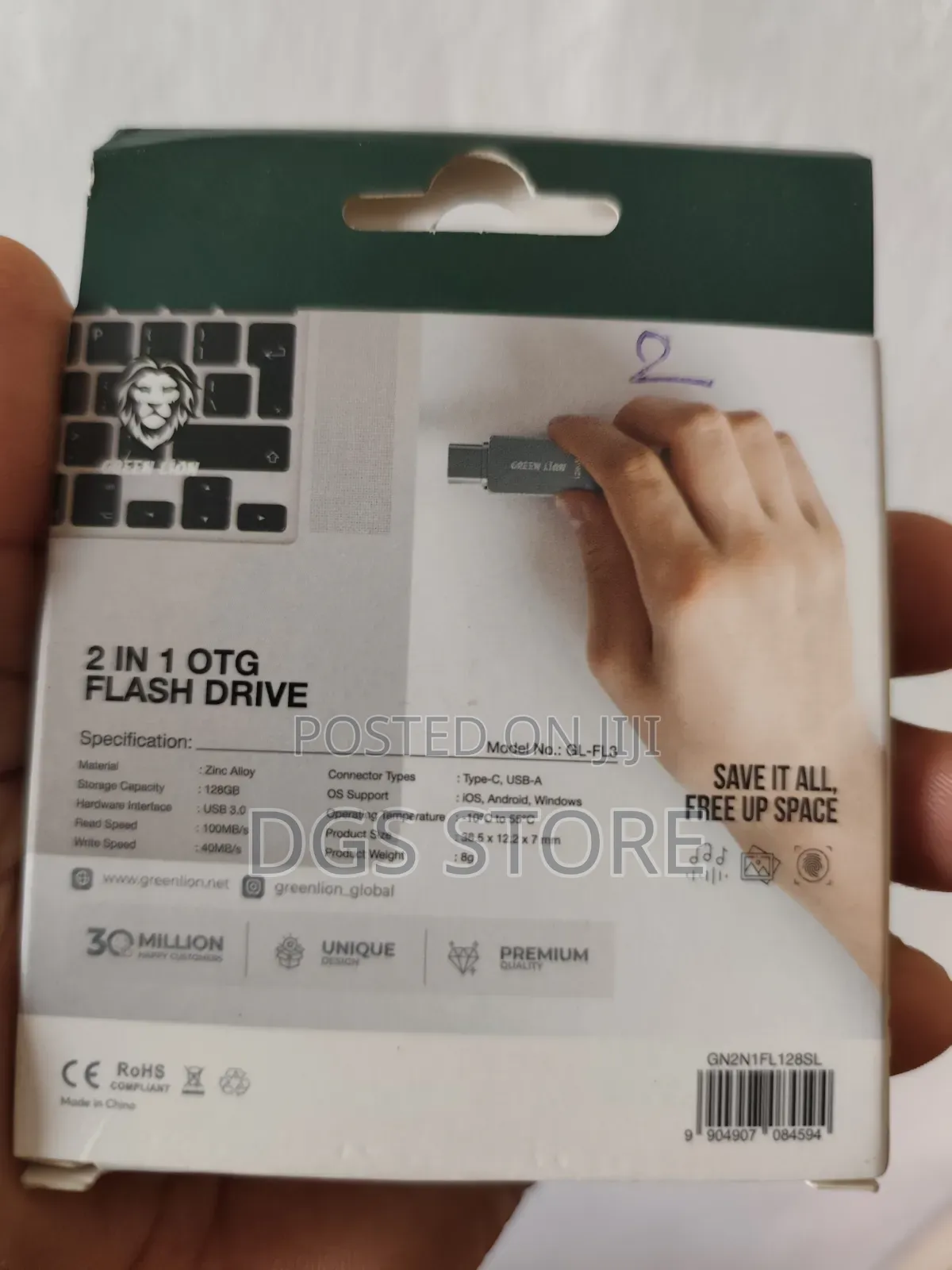 Green Lion 2in1 OTG Flash Drive 128gb