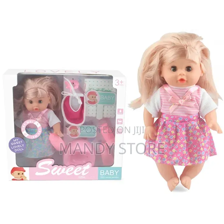Dress Up Baby Doll With Accessories Set 6 In1 Clothes Kits Drink Water