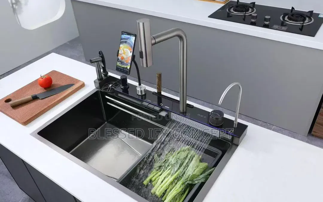 High Quality Digital Piano Kitchen Sink Black, Complete Set