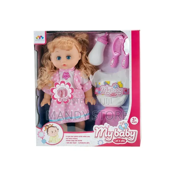 Dress Up Baby Doll With Accessories Set 6 In1 Clothes Kits Drink Water