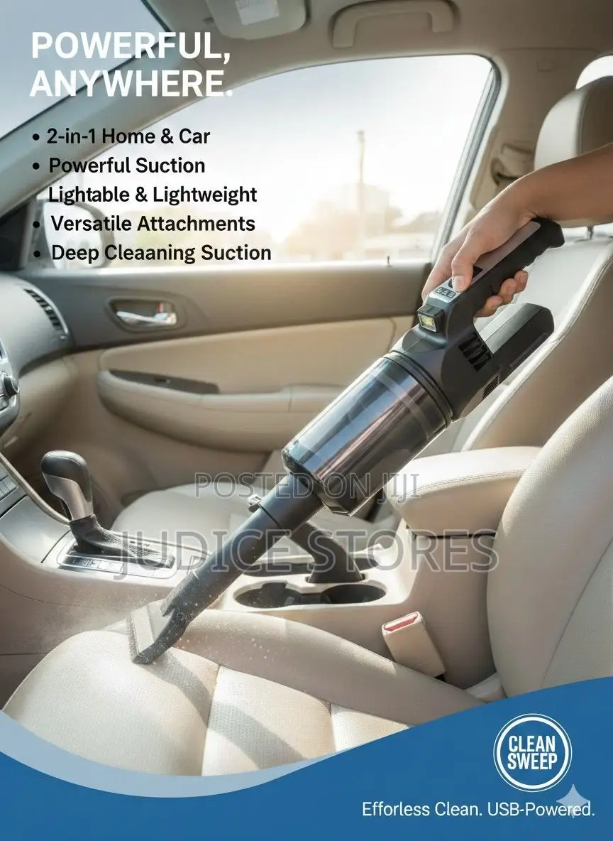 Rechargeable 2 in 1 Car Vacuum Cleaner With Light