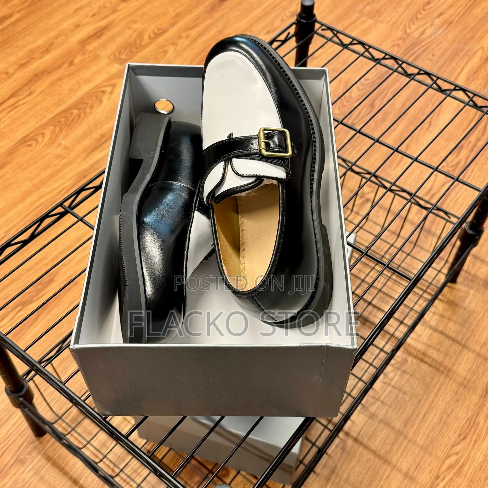 Original FDCP Two Tone Buckle Strap Leather Loafers Shoes