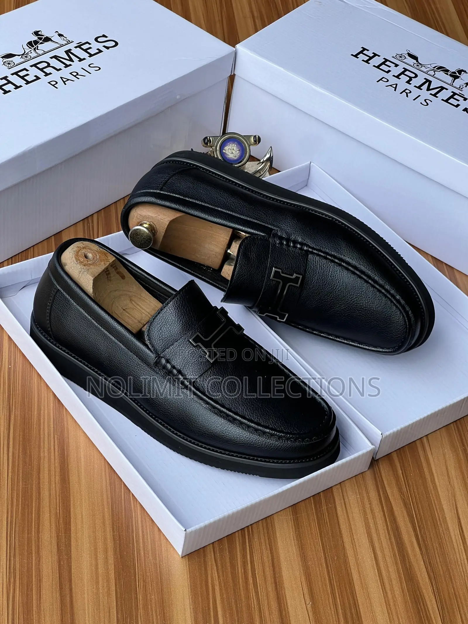 Hermes Men's Formal Leather Loafers