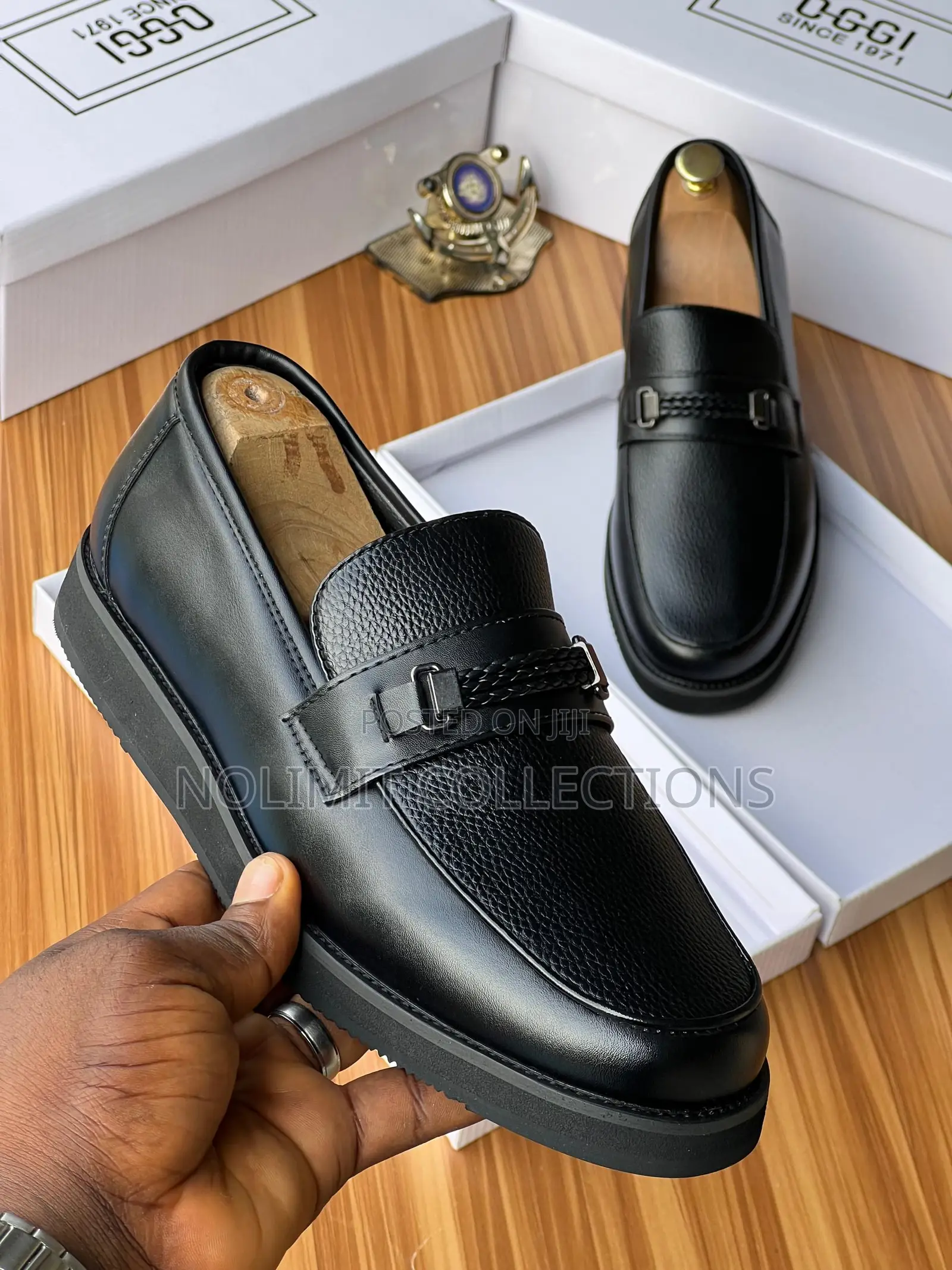 Oggi Black Men's Leather Loafers